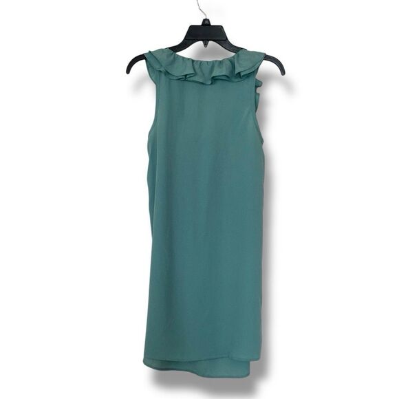 Urban Outfitters Pins And Needles Teal Mini Dress Ruffle Collar Large - Picture 2 of 6